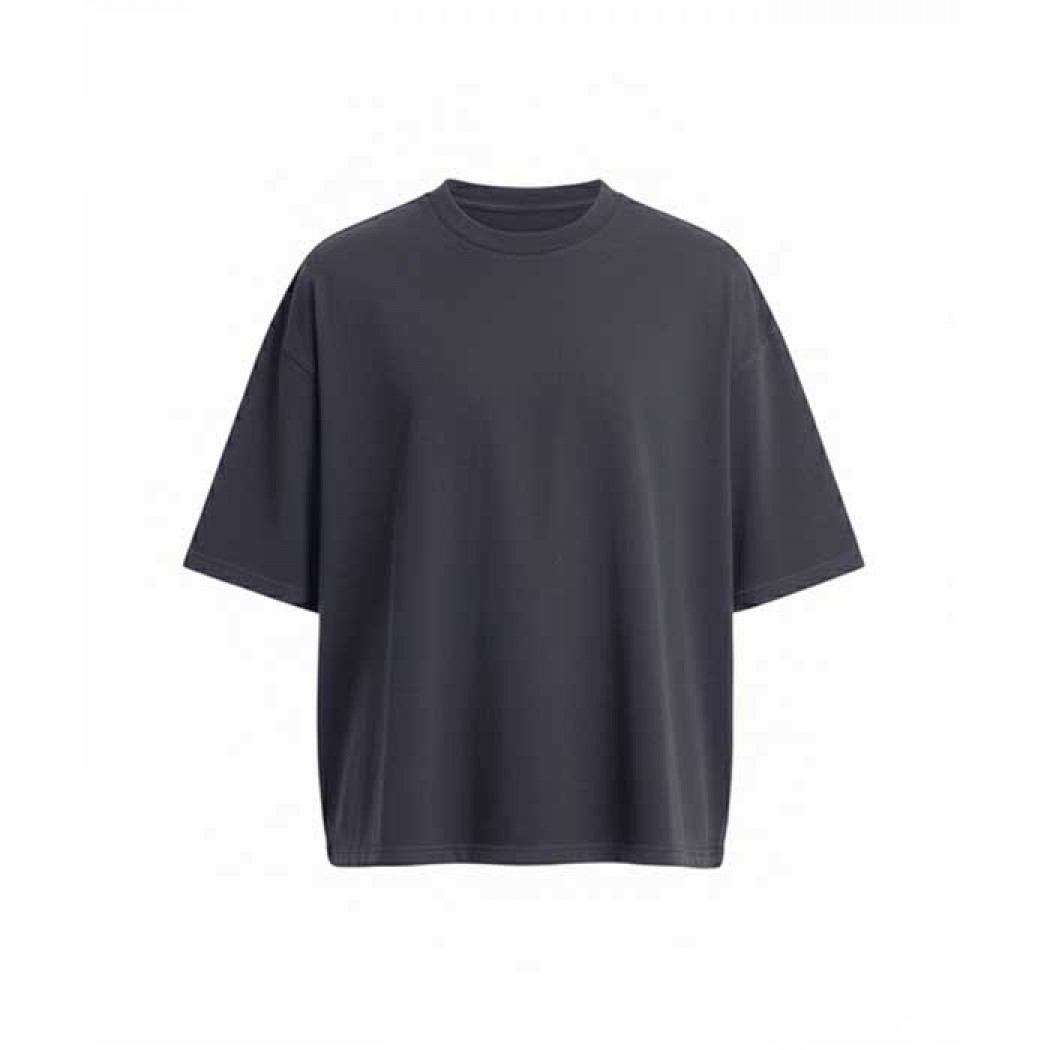 240 Boxy Cropped Tee Charcoal