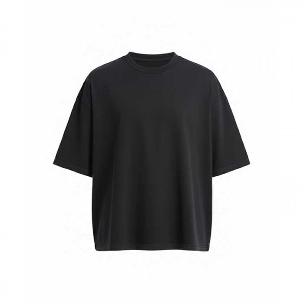 240 Boxy Cropped Tee Black