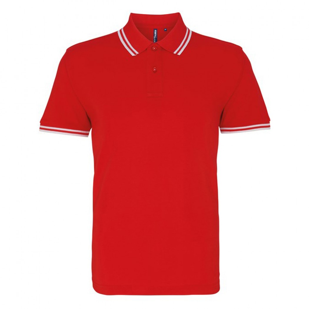 Men's Classic Fit Tipped Polo Red/White