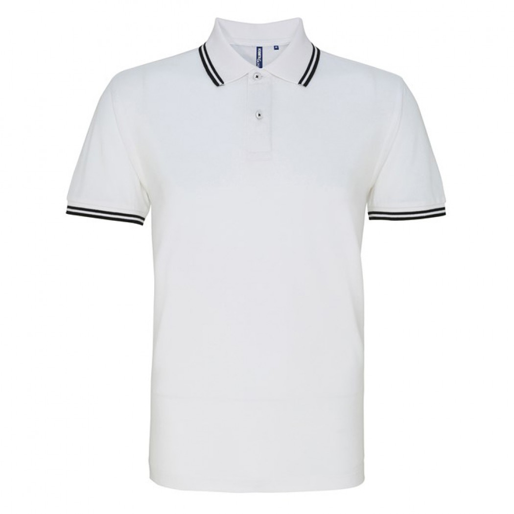 Men's Classic Fit Tipped Polo White/Black