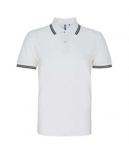 Men's Classic Fit Tipped Polo White/Black