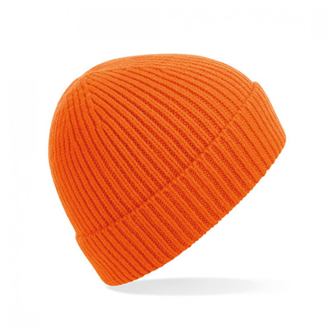 Engineered Knit Ribbed Beanie Orange Engineered Knit Ribbed Beanie Orange
