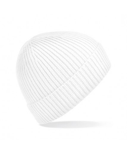 Engineered Knit Ribbed Beanie White Engineered Knit Ribbed Beanie White