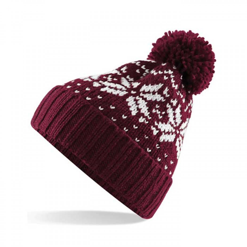 Fair Isle Snowstar® Beanie Burgundy