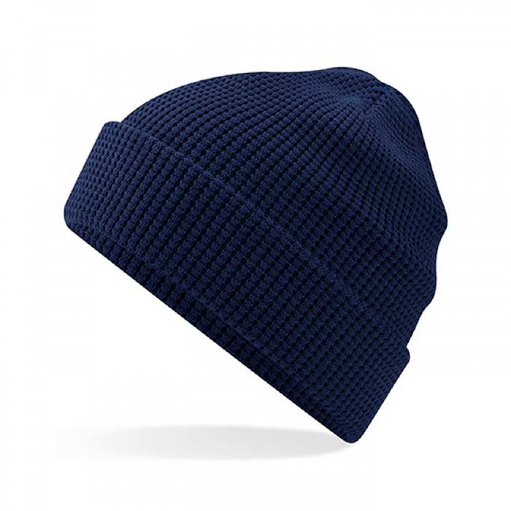 Organic Cotton Waffle Beanie Navy