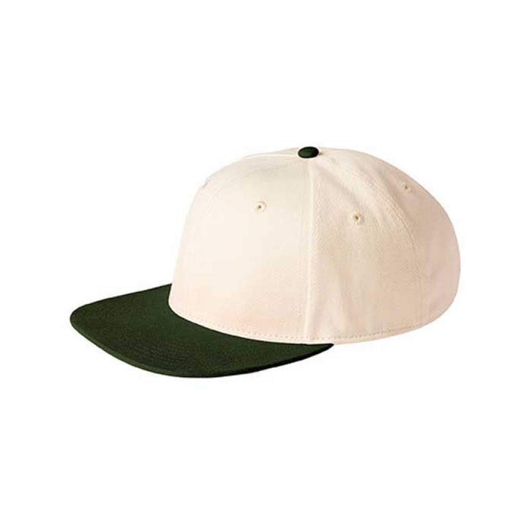 Contrast Flat Peak 6 Panel Cap Natural/Olive