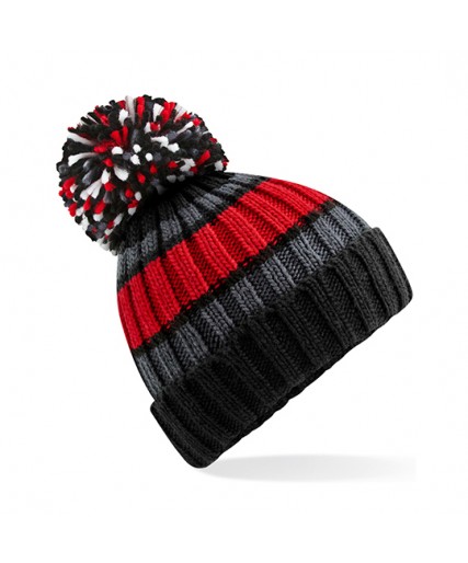 Hygge Striped Beanie Black Cherry
