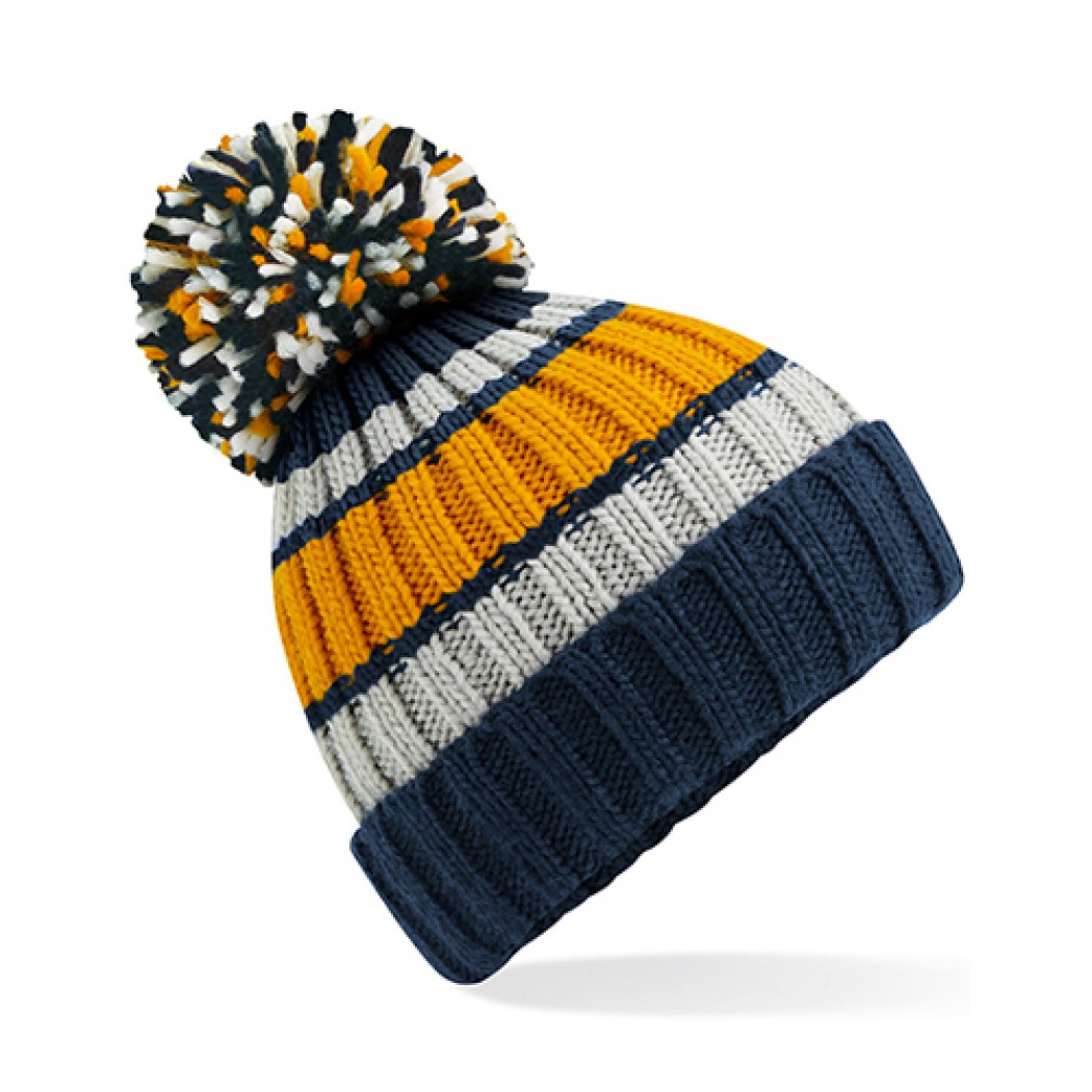 Hygge Striped Beanie Dijon Blue