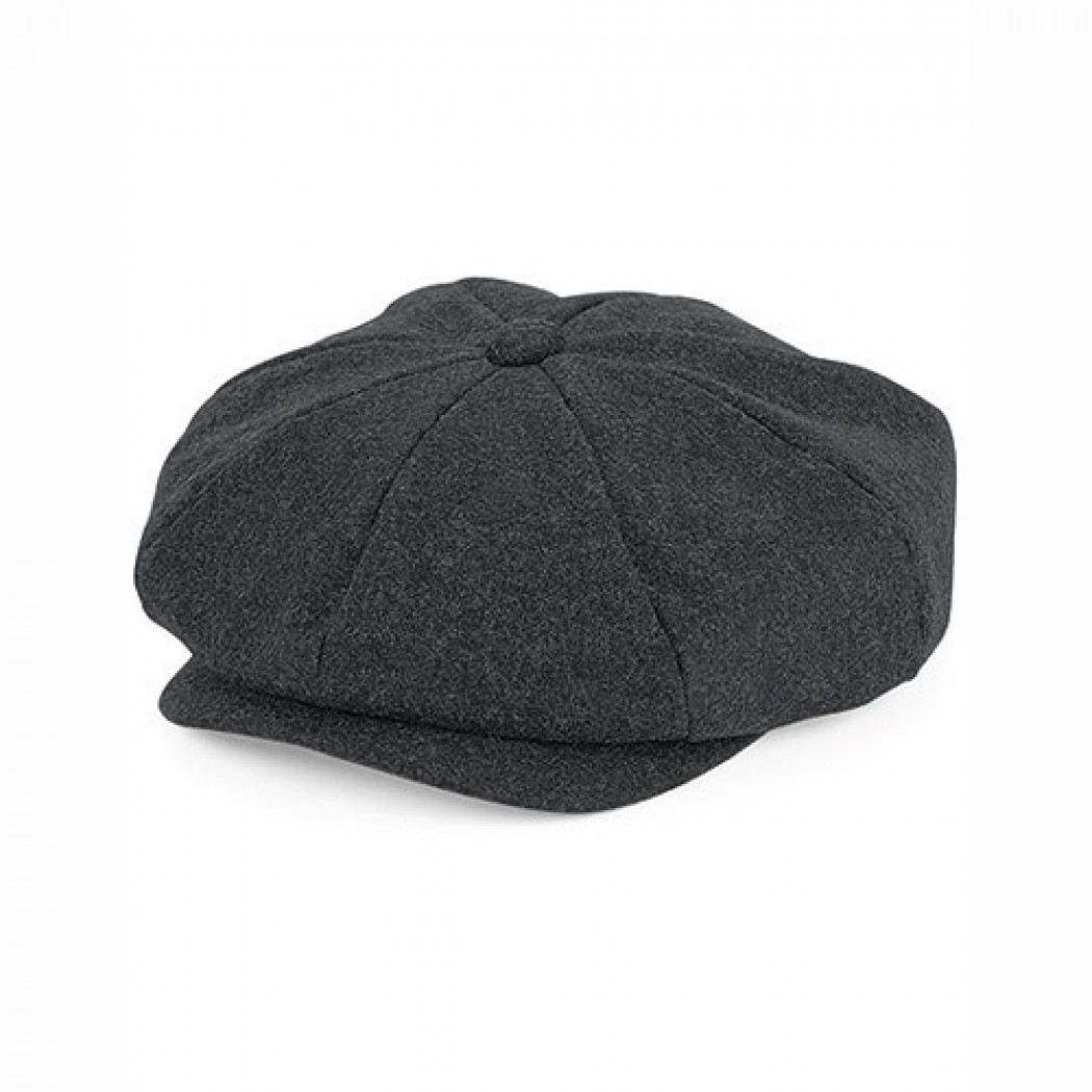 Melton Wool Baker Boy Cap Charcoal Marl Melton Wool Baker Boy Cap Charcoal Marl