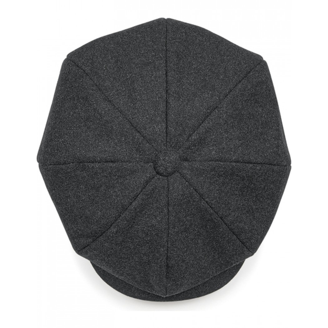 Melton Wool Baker Boy Cap Charcoal Marl Melton Wool Baker Boy Cap Charcoal Marl