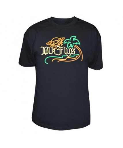 Black Flys Sunset Neon Mens Tee