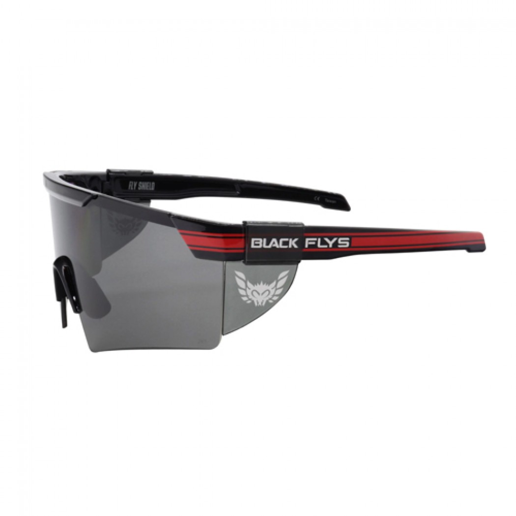 Fly Shield Z87+ Safety Glass Shiny Black/ Smoke Lens