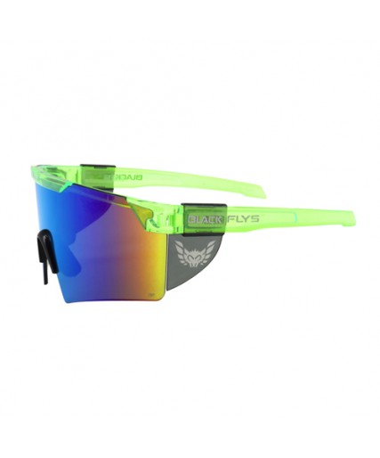 Fly Shield Z87+ Safety Glass Neon Green/ Green Mirror Lens