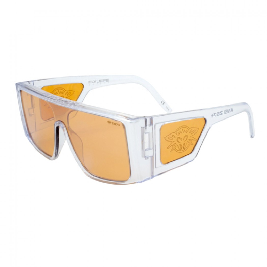 Fly Jefe Z87 + Safety Glass Clear w/Orange Silver Lens