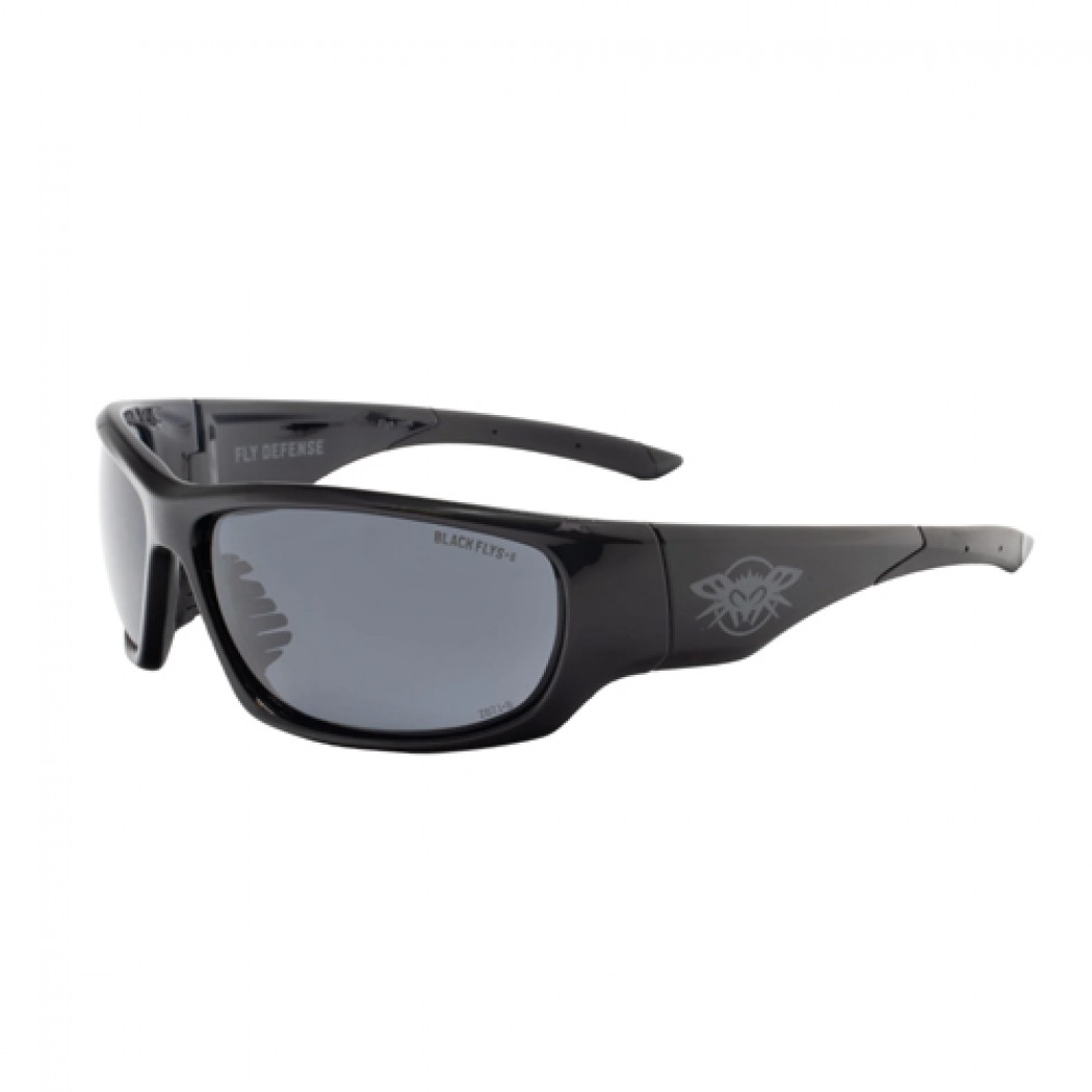Fly Defense / Z87+ Safety Glass Shiny Black / Smoke Lens