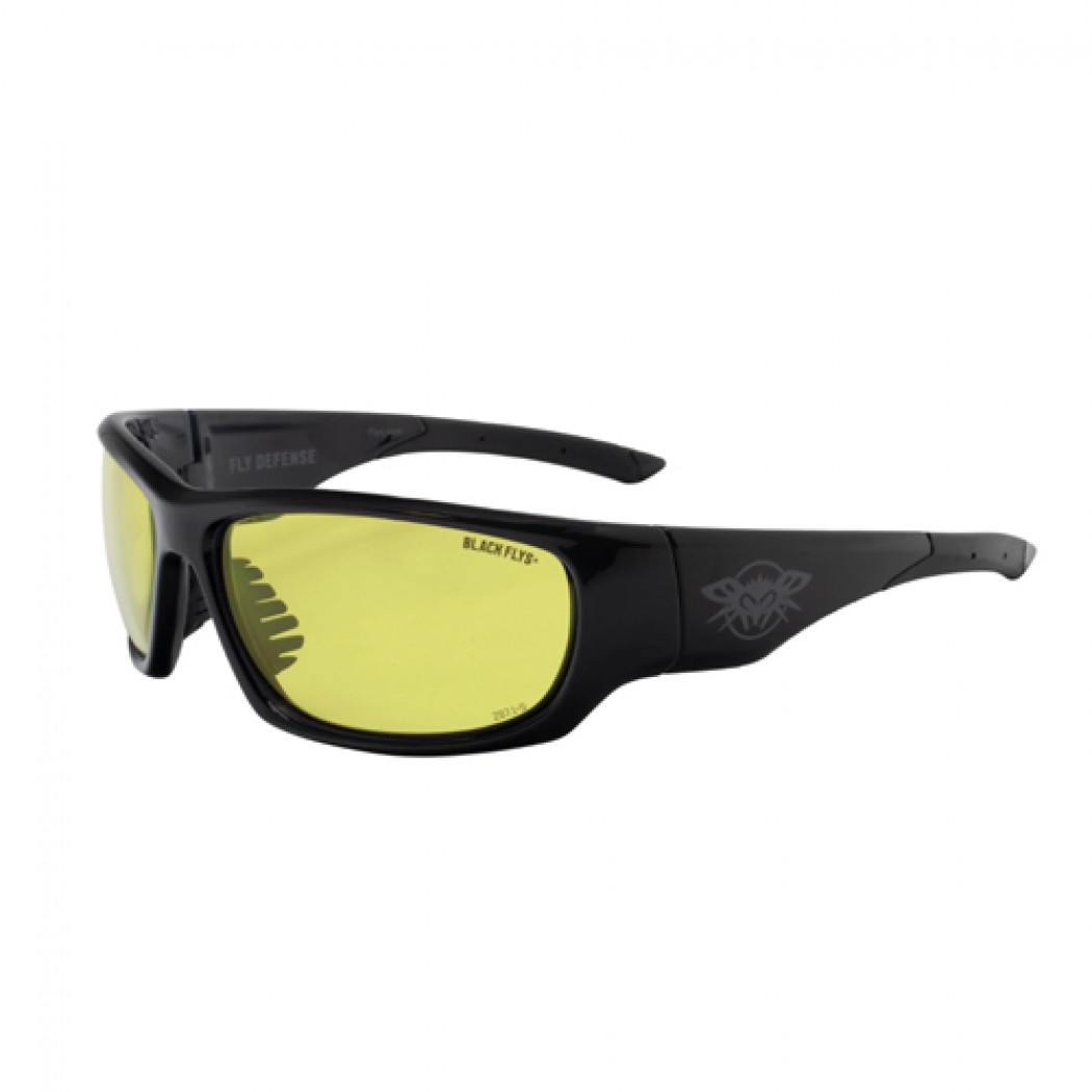 Fly Defense / Z87+ Safety Glass Shiny Black / Yellow Lens Fly Defense / Z87+ Safety Glass Shiny Black / Yellow Lens