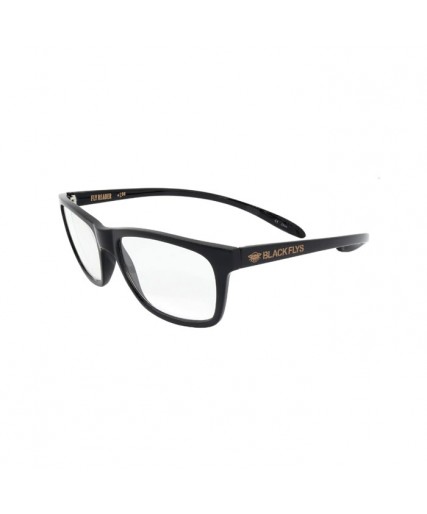 Black Flys Neck Hanging Reading Glasses Shiny Black/Clear Lens