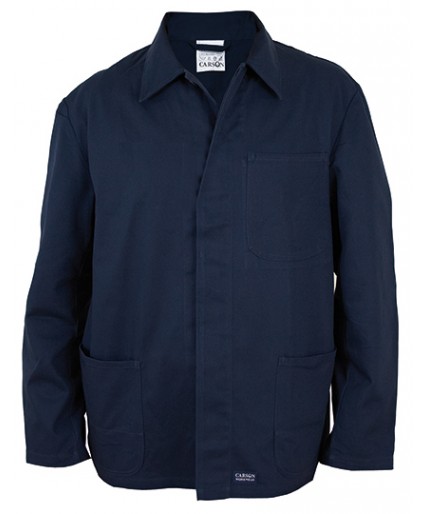 Classic Navy Blue Long Work Jacket  Classic Navy Blue Long Work Jacket
