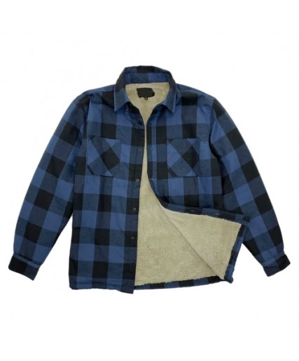 Mens Sherpa Fleece Lined Work Shirt Blue Mens Sherpa Fleece Lined Work Shirt Blue