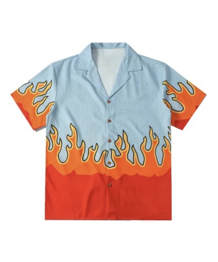 Mens Flame Shirt Sky Blue