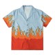 Mens Flame Shirt Sky Blue