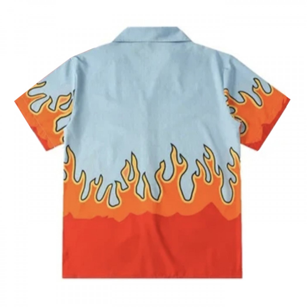 Mens Flame Shirt Sky Blue