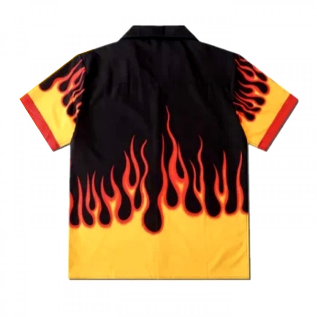 Mens Flame Fitted Shirt Black Mens Flame Fitted Shirt Black