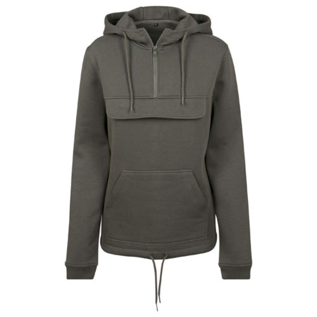 Ladies Sweat Pull Over Hoody Olive Ladies Sweat Pull Over Hoody Olive