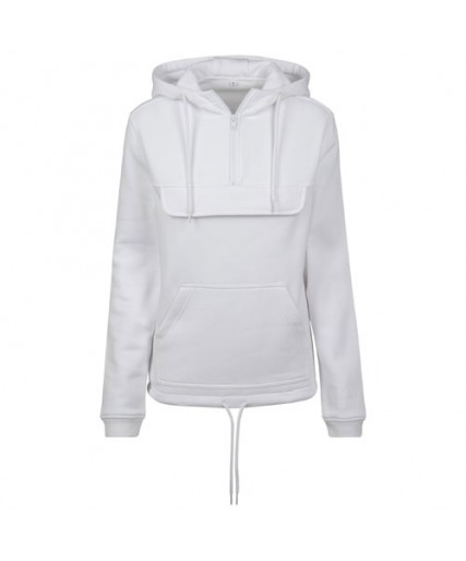 Ladies Sweat Pull Over Hoody White Ladies Sweat Pull Over Hoody White
