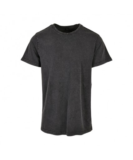 Acid Washed Round Neck Tee Black Acid Washed Round Neck Tee Black