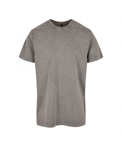 Acid Washed Round Neck Tee Asphalt