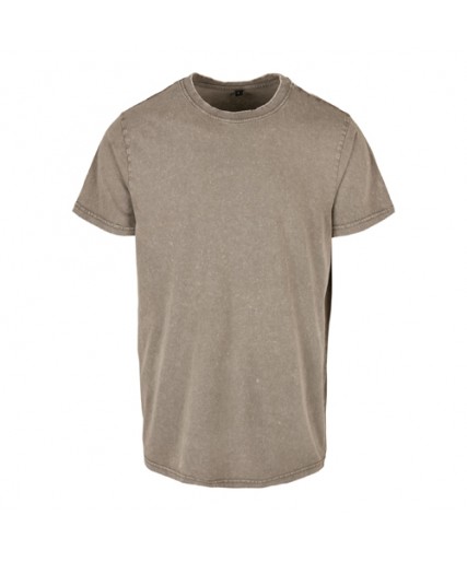 Acid Washed Round Neck Tee Darkkhaki Acid Washed Round Neck Tee Darkkhaki