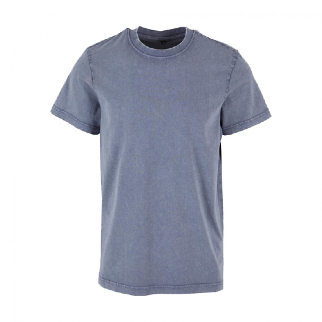 Acid Washed Round Neck Tee Vintageblue Acid Washed Round Neck Tee Vintageblue