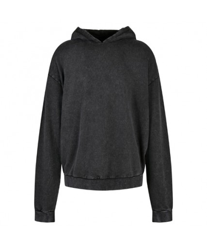 Acid Washed Oversize Hoody Black