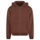 Fluffy Zip Hoody Chocolate Brown