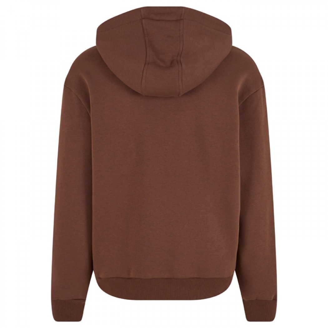 Fluffy Zip Hoody Chocolate Brown