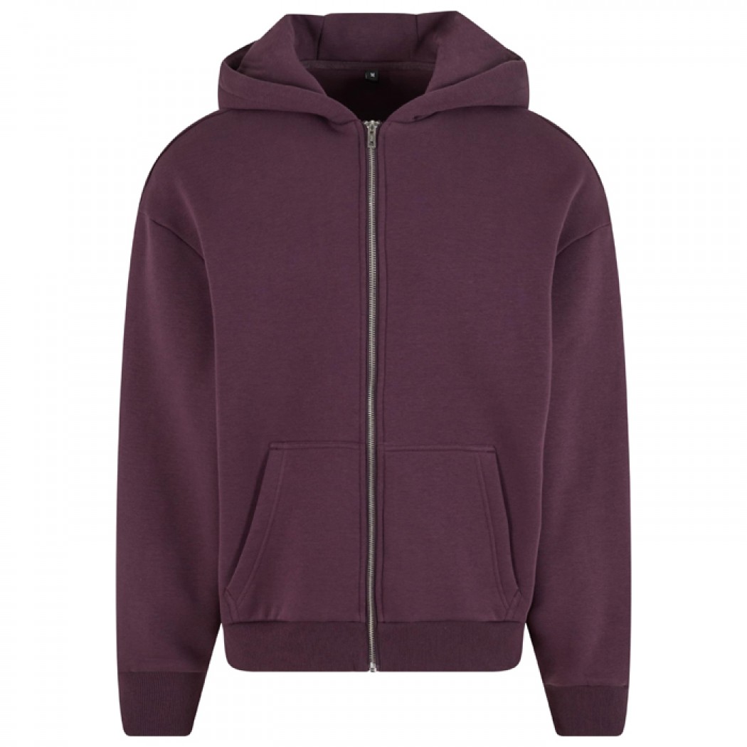 Fluffy Zip Hoody Plum Purple