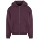 Fluffy Zip Hoody Plum Purple