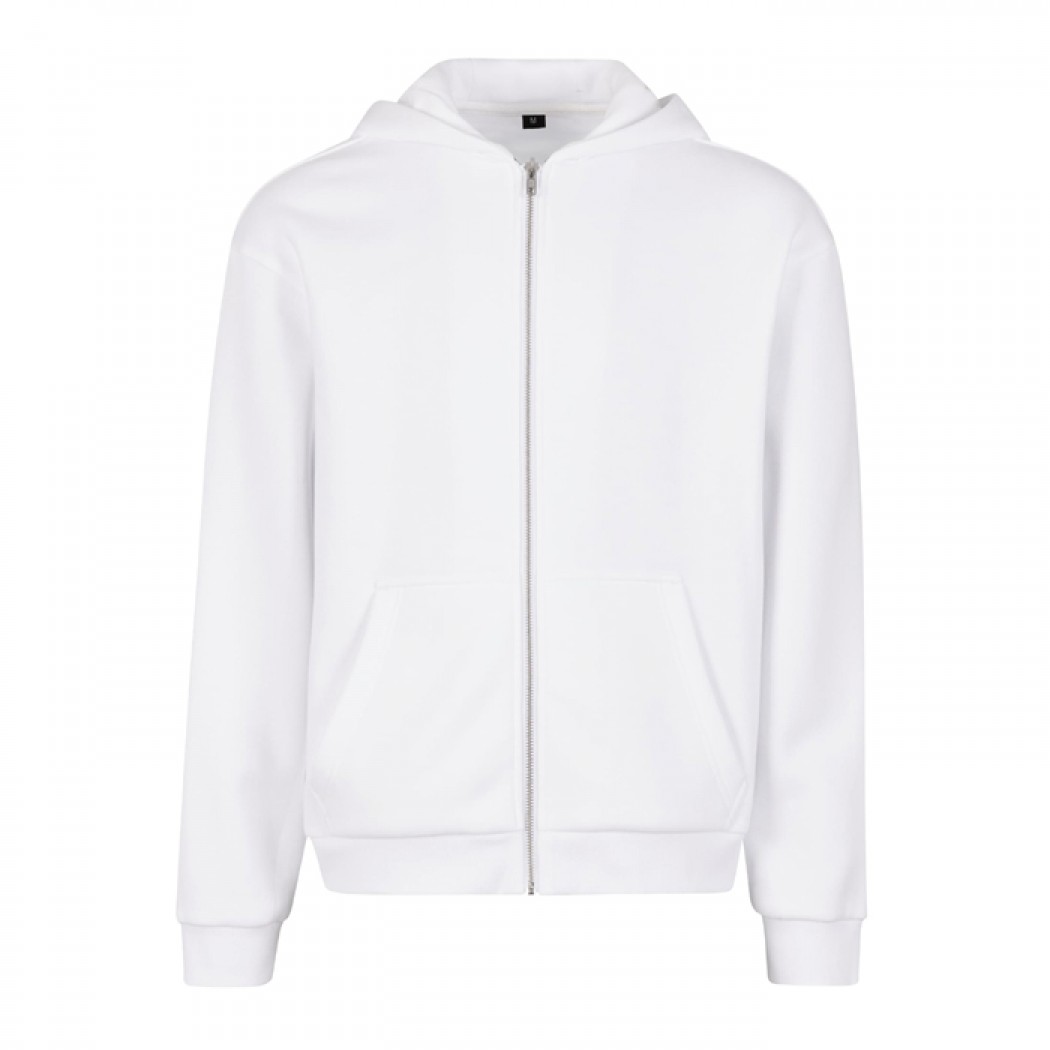 Fluffy Zip Hoody White