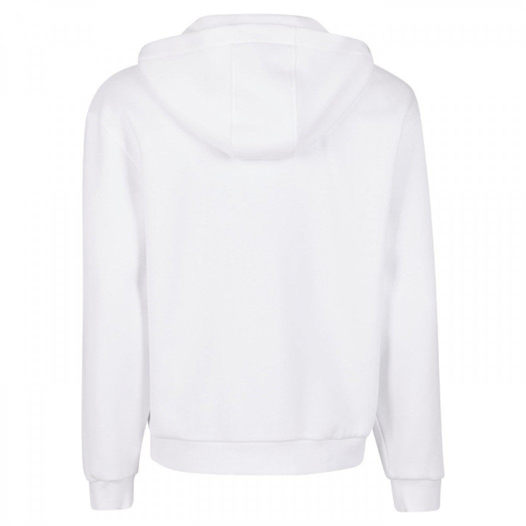 Fluffy Zip Hoody White