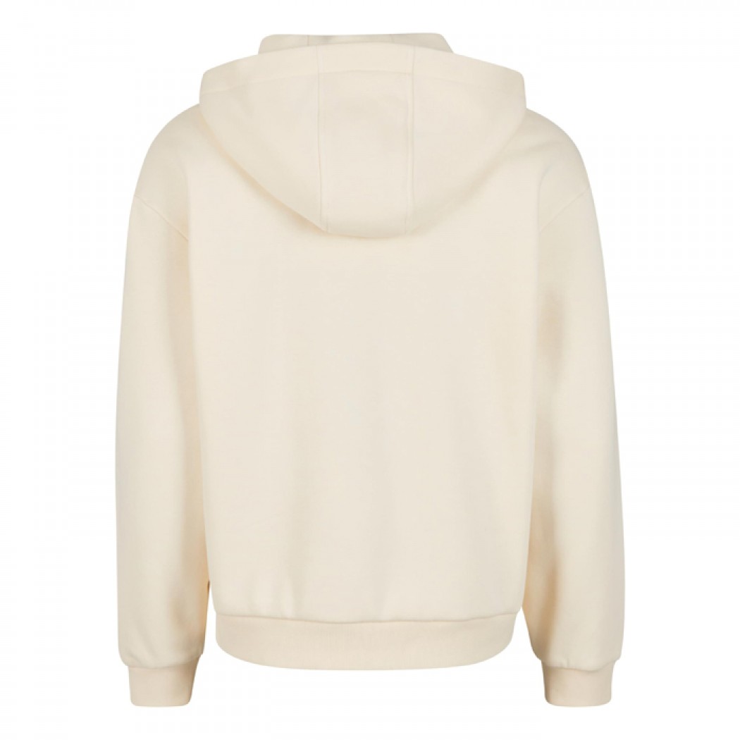 Fluffy Zip Hoody White Sand
