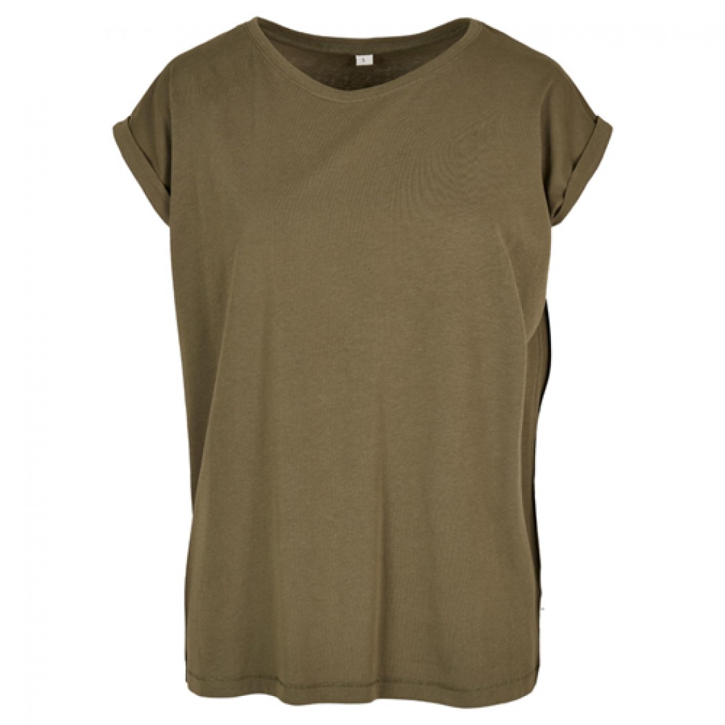 Ladies Organic Extended Shoulder Tee Olive
