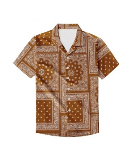 Clobber Helsinki Paisley Print Shirt Brown