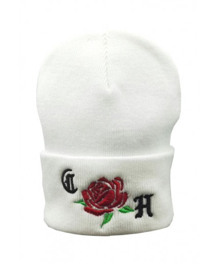 Clobber Helsinki Rose Beanie Hat White Clobber Helsinki Rose Beanie Hat White