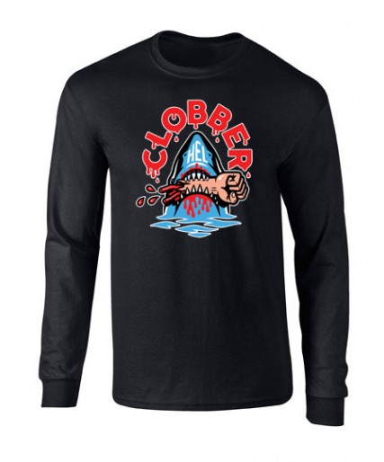 Clobber Helsinki Shark Bait Mens Long Sleeve Tee Black Clobber Helsinki Shark Bait Mens Long Sleeve Tee Black