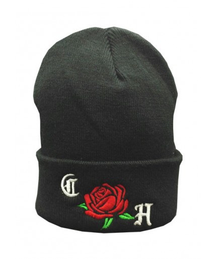 Clobber Helsinki Rose Beanie Hat Black Clobber Helsinki Rose Beanie Hat Black
