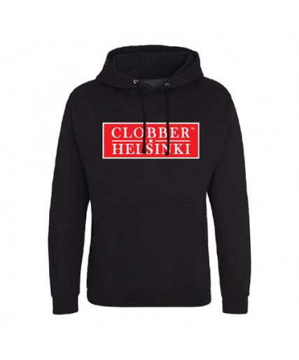 Clobber Helsinki Boxed Hood Mens Loose Fit Hoodie Black Clobber Helsinki Boxed Hood Mens Loose Fit Hoodie Black