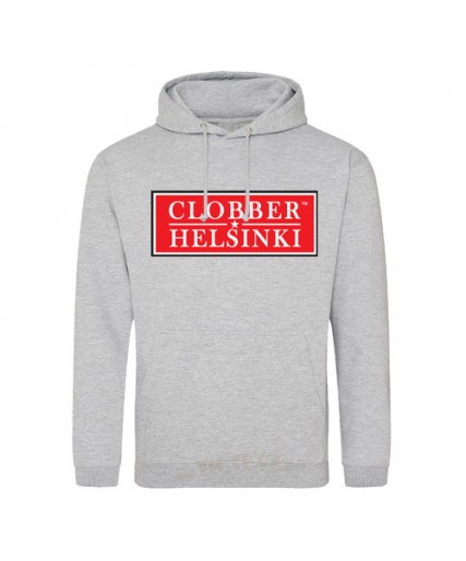 Clobber Helsinki Boxed Hood Mens Loosefit Hoodie Heather Grey Clobber Helsinki Boxed Hood Mens Loosefit Hoodie Heather Grey