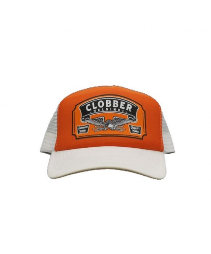 Clobber Helsinki Superior Curved Foam Trucker Cap Orange / White