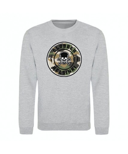 Clobber Helsinki Skullz Camo Crewneck Heather Grey